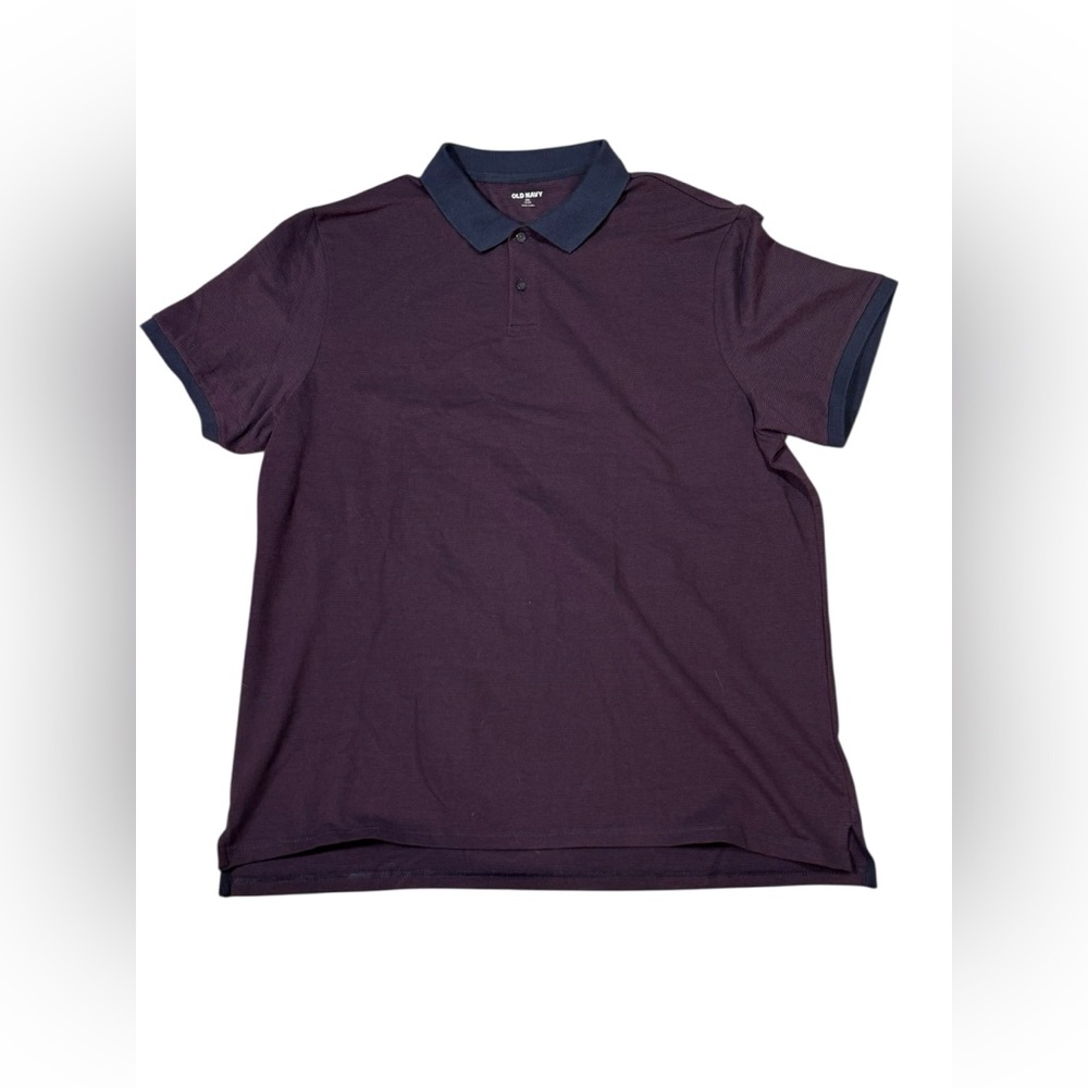 Old Navy Flex Polo Shirt Set of Two in Navy Blue & Pomegranate Berry Size XXL - Picture 5 of 10